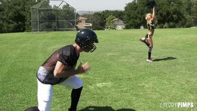 Big Breasted Blonde Cheerleader Honey Blossom Seduces Quarterback Charles Dera