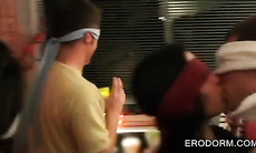 College teens having a cosplay sex party