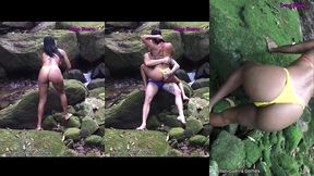 um passeio ao meio da floresta com rios e cachoeiras dana bueno e o lutador de mma allan guerra gomes tem momentos de puro prazer sexo e carinho completo