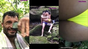 um passeio ao meio da floresta com rios e cachoeiras dana bueno e o lutador de mma allan guerra gomes tem momentos de puro prazer sexo e carinho completo