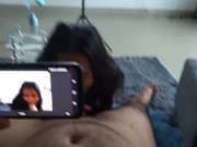 Blowjob Detras de camaras de una modelo web cam