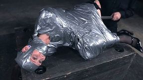 Totally duct taped white lady is helpless and horrified