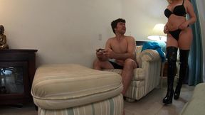 horny stepmom fucks gamer stepson