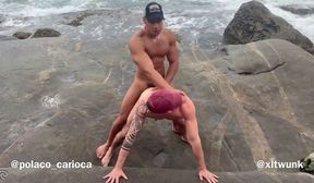 Fucking Cumming & Pissing at The Beach Fabio Brazilian Matt Polaco XLTwunk