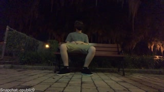 JERKING OFF ON BENCH DOWNTOWN AND CUMMING (REAL PUBLIC)