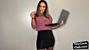 SPH solo babe in stockings talks dirty about small penises