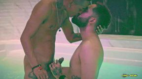 mowgli fucking camilo brown s ass bareback filling his mouth and swapping the cum in hot kiss
