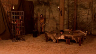 European babes Eufrat, Vanessa Twain and Erica Lightspeed take on a wild gangbang with blowjobs, riding and cum in mouth