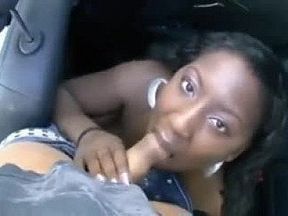 Big Tits Black Hooker Fucked in the Backseat