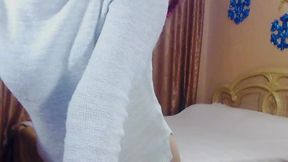 Sexy Brunette Dances and Strips