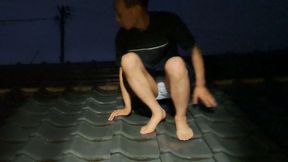 Uncut Masturbation Trial Shooting on the Roof