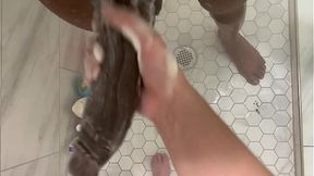 Sweet girl &mdash;  please clean daddy's big cock&#x1F346;! Your cute little slut loves stepdad's massive tool