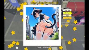 snapshot [ exhib hentai game ] ep.2 catgirl cosplay girl caught with a anal plug tail in the street !
