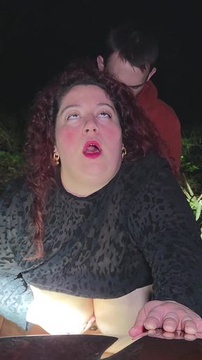 Little Bitch Getting Fucked in the Middle of the Forest in the Night