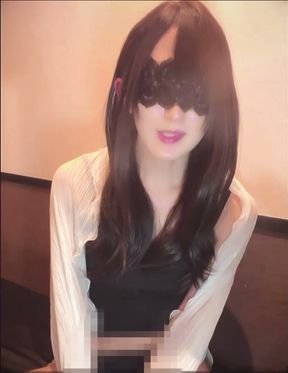 A video of a blindfolded pervert crossdressing masturbating live
