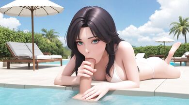 Gorgeous purple eyes POV sloppy suck huge shiny boobs villa