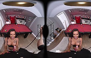 VRB Trans: Busty Brazilian T-Girl with a Big Dick Fucked on a Pool Table | VR Porn