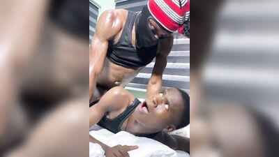 Young black teen gets bareback fucked and swallows his load
