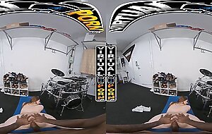 VIRTUAL PORN - Bess Breast Learns How To Play Drums & Playing With A Dick At the Same Time