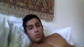 Beautiful Latin Muscle Hunk Jerks His Uncut Cock