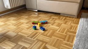 GIRL STEPPING ON LEGO BRICKS TERRIBLE FOOT PAIN - MP4 HD