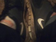 Dark Sneakers Shoes & Cute Hexagon White Dirty Socks (No Audio)