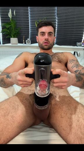 Solo Masturbating with Insane Sex Toy
