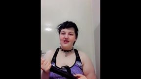 Trans femboy makes himself jizm