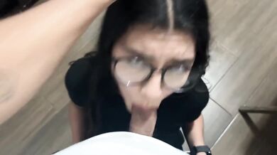 Landlord's teen rent payment she takes full of milk cowgirl style