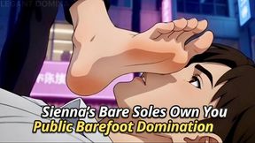 Sienna Barefoot Foot Domination Public Humiliation and Face Trampling
