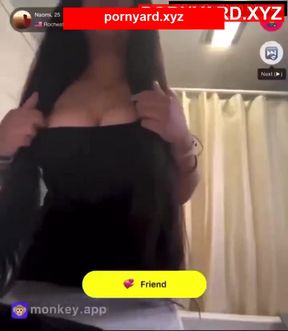 Curvy amateur flashes webcam in homemade clip