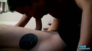 Isaac Yale wakes up attractive Ty Evans with a wet blowjob