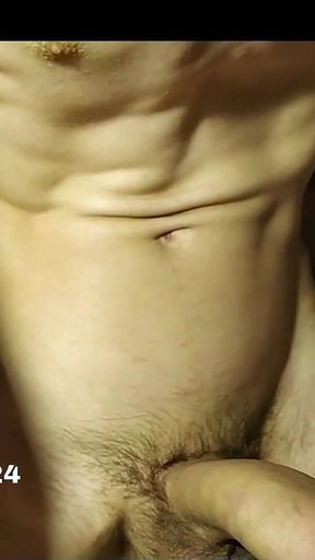 Young twink pours himself with cum