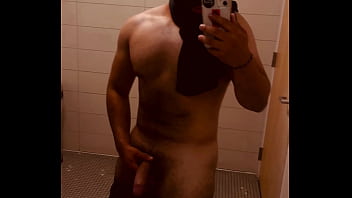 BIG COCK HORNY LATINO FACELESS ADONIS FIRST APPEARANCE QUICKIE SOLO JERK AND CUMS IN PUBLIC RESTROOM