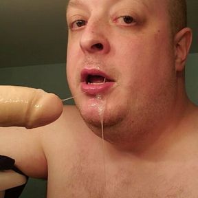 Deep throat dildo face fuck