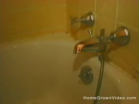 Small Tits Amateur Sucks Cock in the Bath Tub