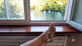 Selena's Natural Posing in Satin and Heels