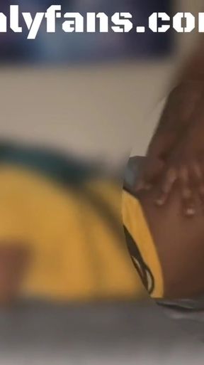 Captivating moment from &quot;Chocolate Big Booty gets Fucked Hard at the Edge of the Bed&quot;