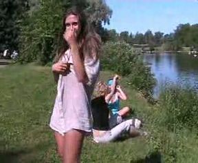 Nice flash and pussy play in public by my college friend