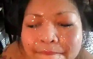 BBW Asian chick gets anal from BBC then takes huge facial