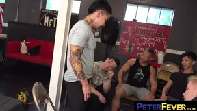 Hot Tattooed Travis And Danny Turns Up The Heat With Their Sling Bareback