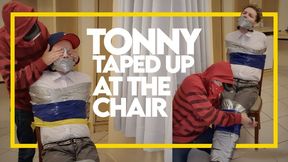 Tonny Tape taped up at the chair (1080p) Gay Bondage - Gay Domination - Tape Bondage - Handgag - Boots - BDSM
