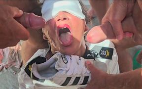 Stewardess Sneakers Bukkake POV Cuckold