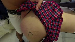Dominatrix and Male Dom Humillan a Chica Trans. Spanking, Anal Hook, Atomic Wedgie, Toilet Twister. Short Kinky Film.