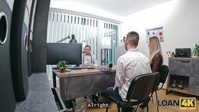 Loan4K: Blonde temptress gets fucked in bank while her husband watches