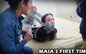 18-year-old Maia's First Time: Taped & Trained by Stepmom & Mistress