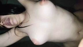 Stepsister snatches fucked and cums after party
