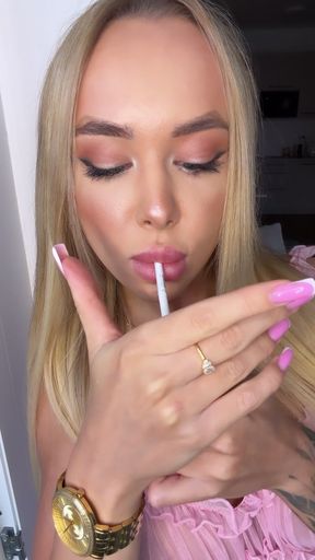 Woman smoking a cigarette
