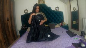 fur hooded downjacket masturbation – dirty talk & green puffy coat fetish