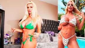 Beautiful blonde Brittany Andrews parades off her sexy body and drenched pussy in a bikini